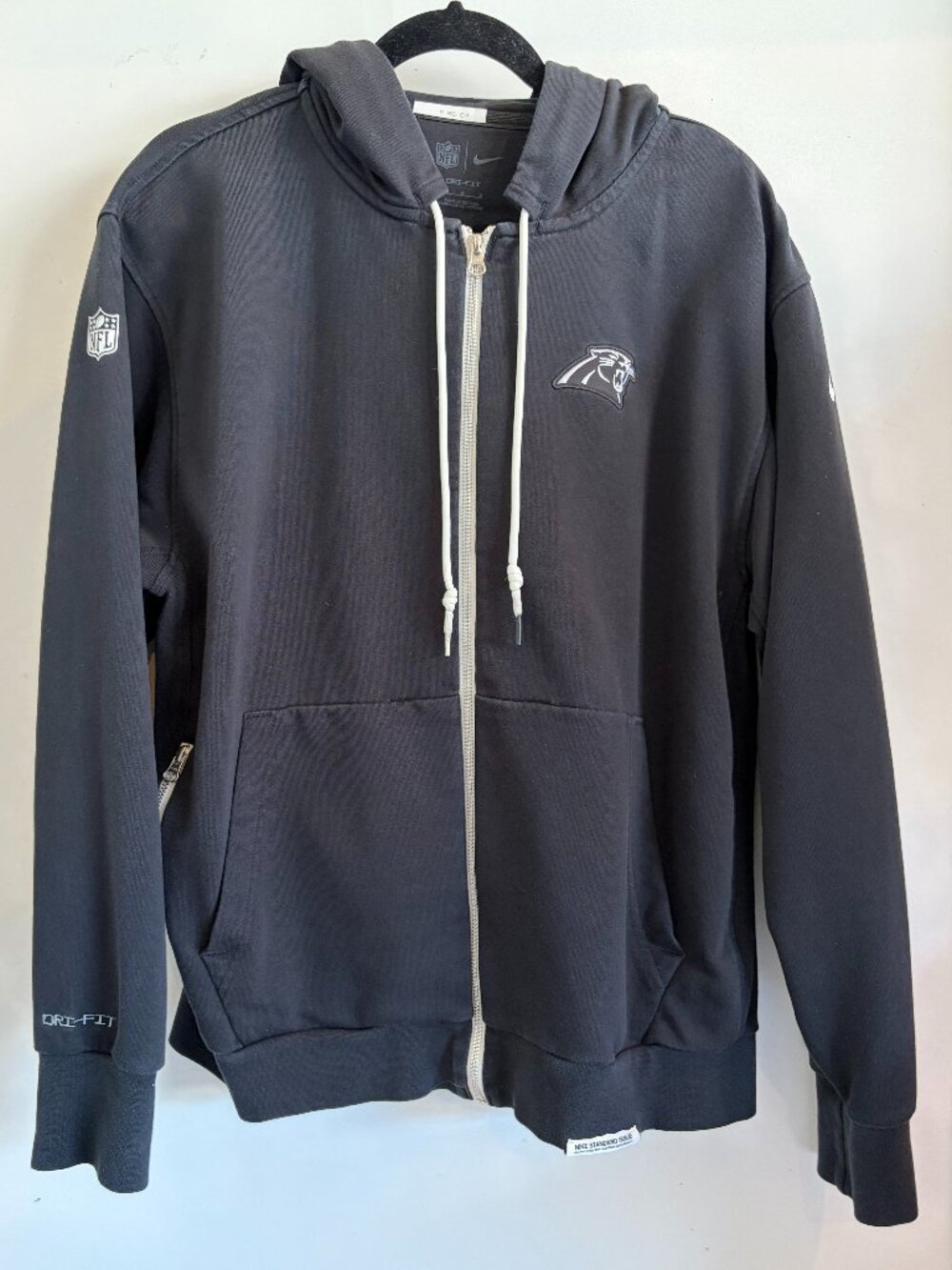 Carolina Panthers Nike Full Zip Hoodie - NFL Sideline Apparel